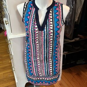 Pink owl v-neck dress Large